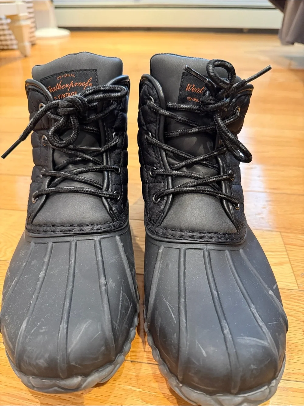 Weatherproof Men's Black Waterproof Duck-Style Winter Boots SZ 9